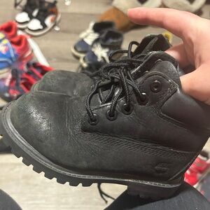 Timberland Kids Black Leather Boots